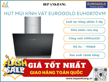 Máy hút mùi kính vát, mặt kính đen Eurogolg EUH0870VM